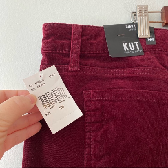Kut From The Kloth Diana Skinny pants corduroy in Burgundy stretch - Picture 7 of 11